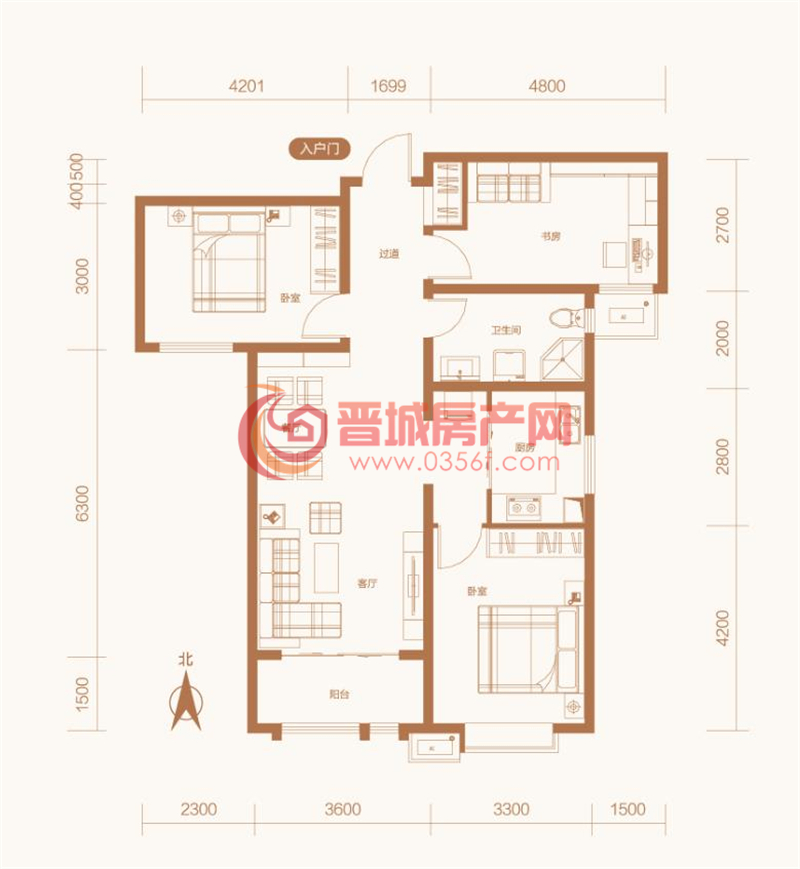 紫東國際5#樓D戶型