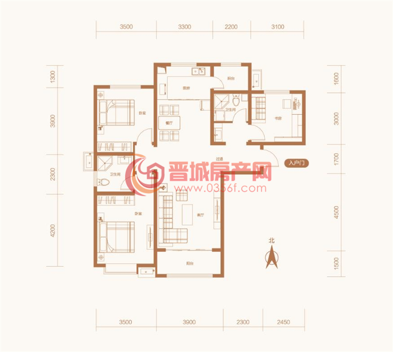 紫東國際5#樓A戶型