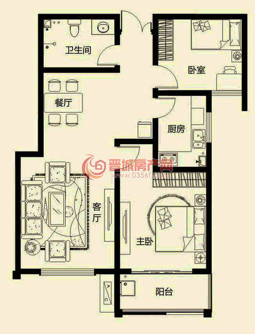 銘基鳳凰城39號樓J2戶型