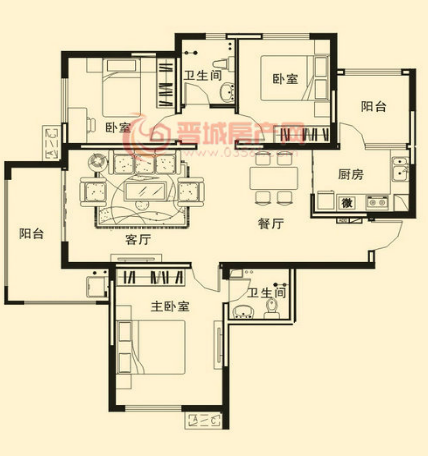 銘基鳳凰城29#樓A1戶型