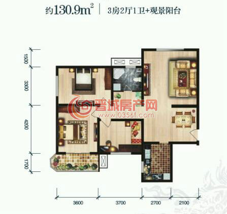 白水印象130.9㎡戶型