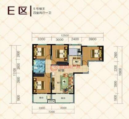 頡冠頤博園E區(qū)126.70平米戶型