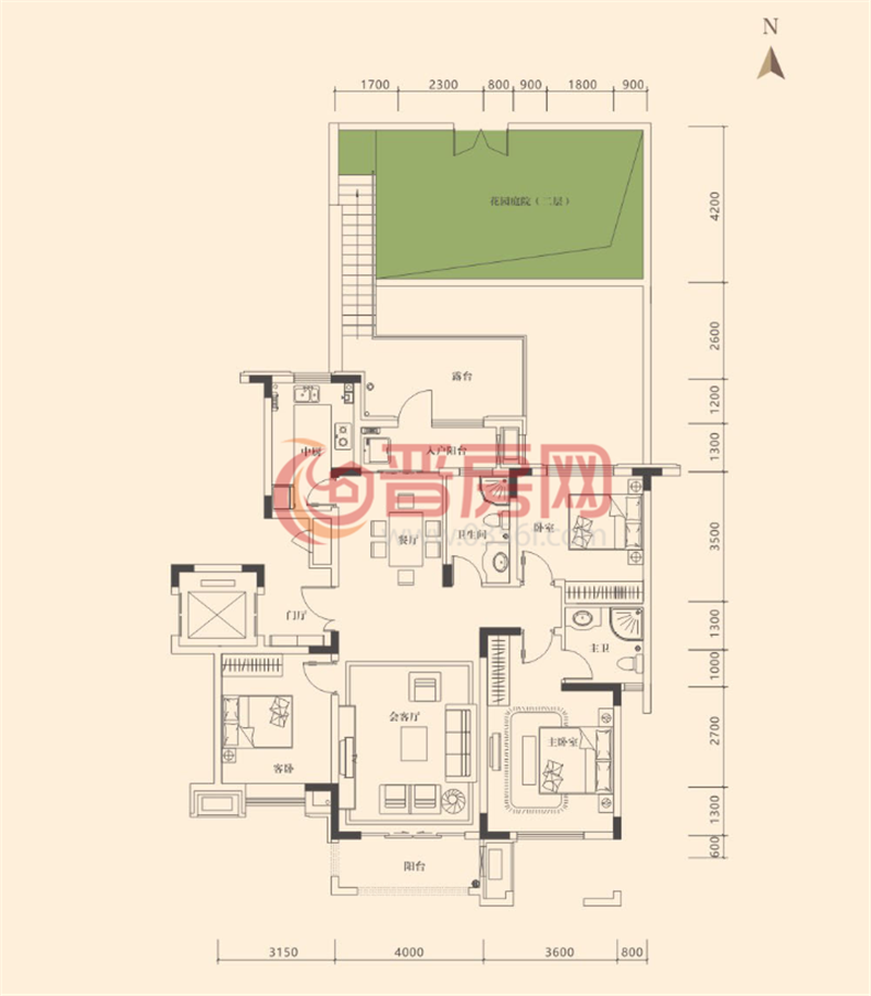 瑞基觀瀾墅二樓戶型