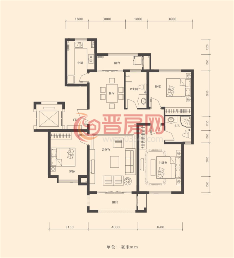 瑞基觀瀾墅中間樓層戶型