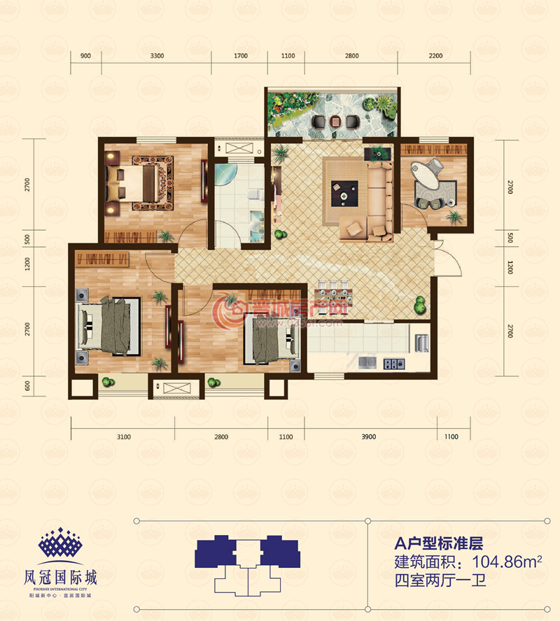 鳳冠國際城C棟A戶型