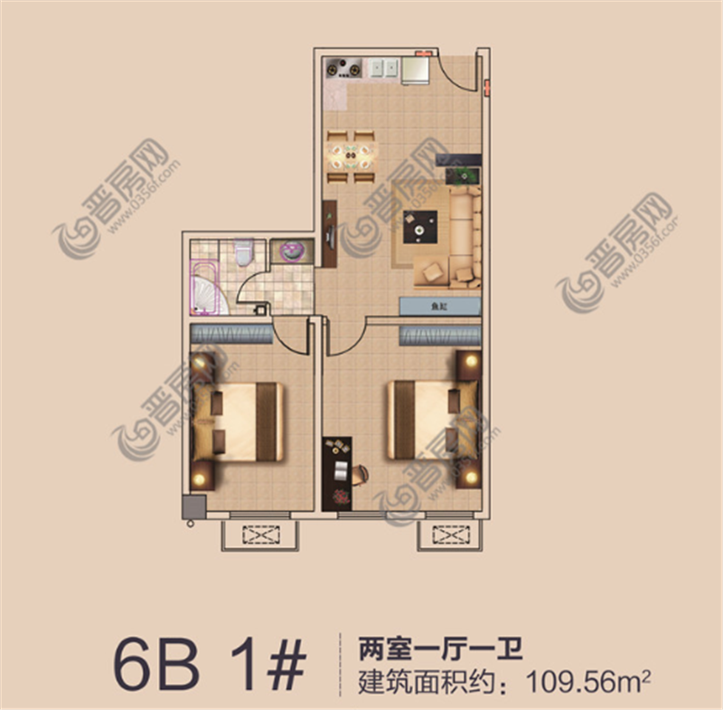 香濱城香頌建面約109平米戶型