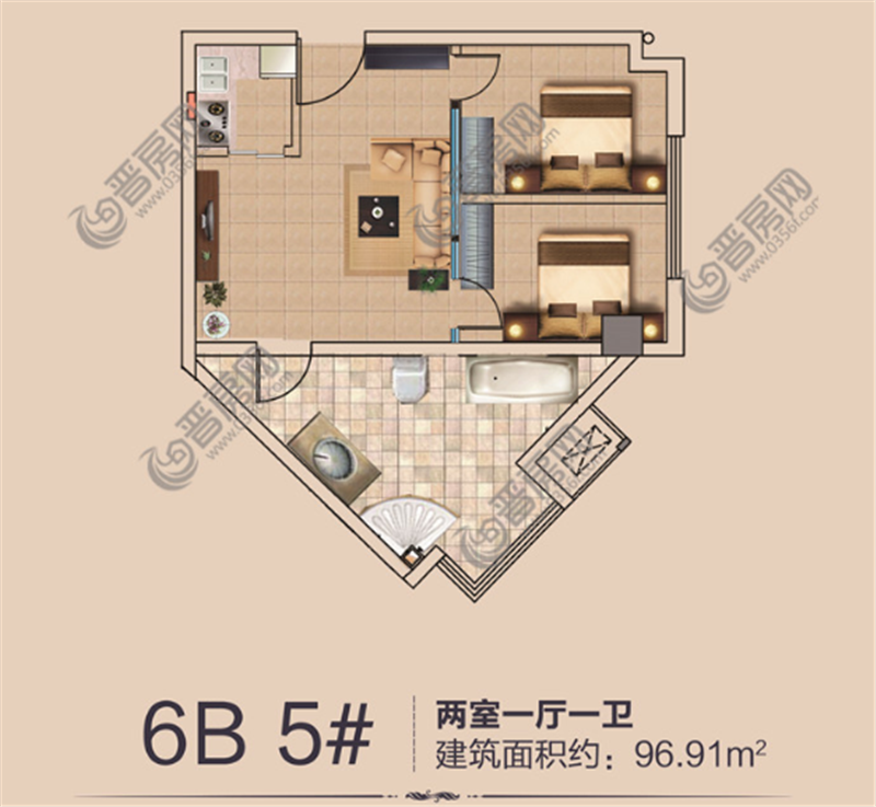 香濱城香頌建面約97平米戶型