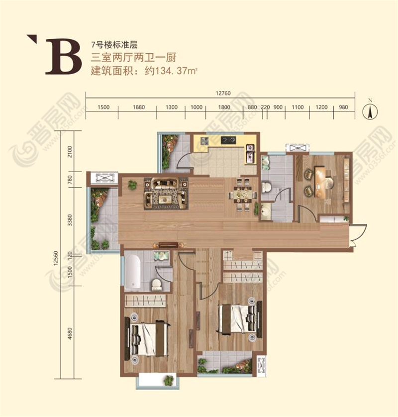 皇城新區(qū)7#樓B戶型