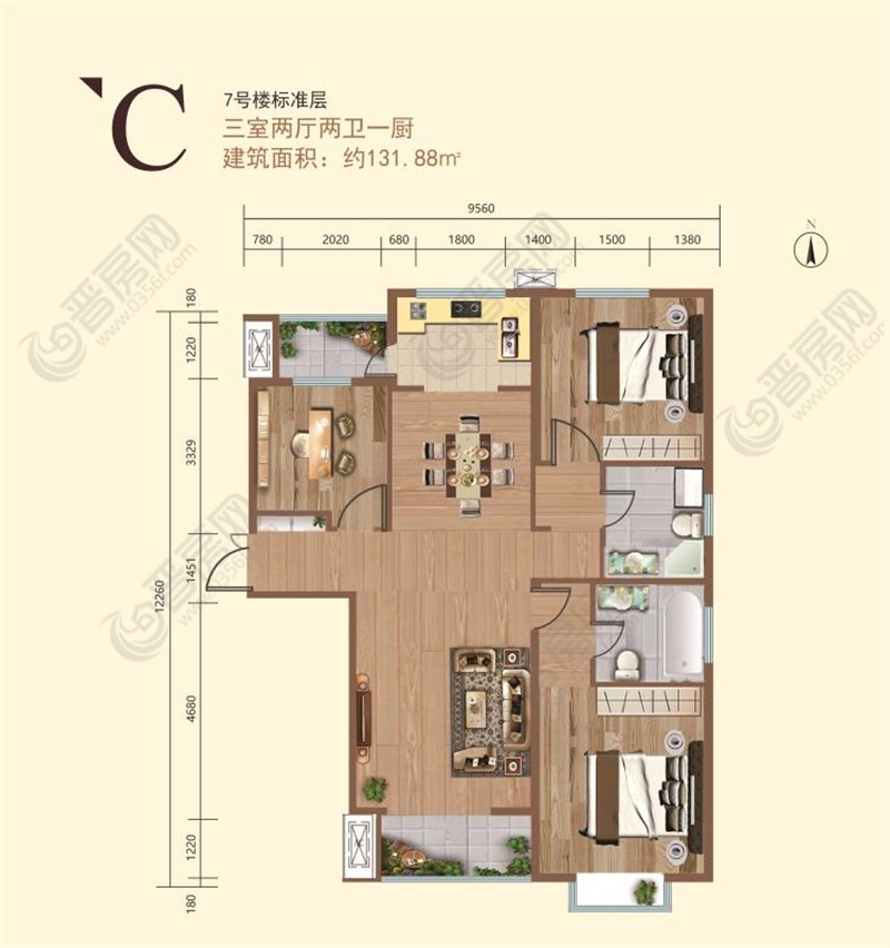 皇城新區(qū)7#樓C戶型