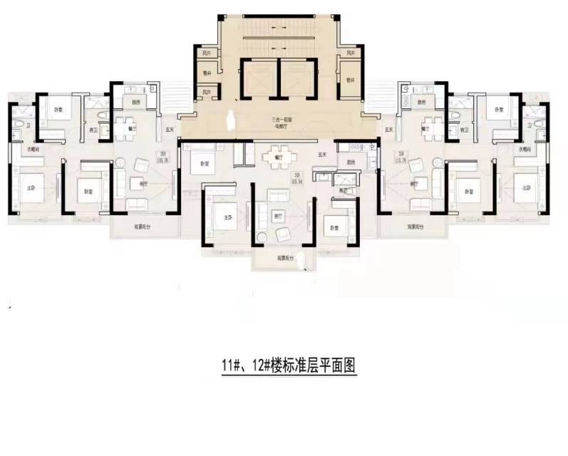 上和逸景3室2廳2衛(wèi)116平米住宅出售